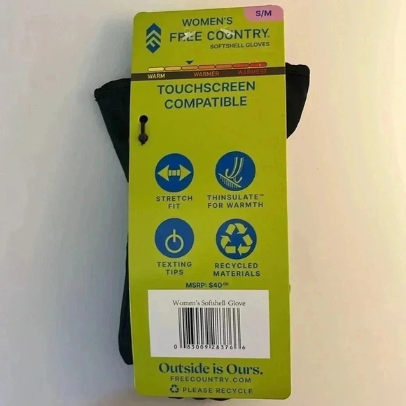 New Womens Free Country Softshell Outdoor Touchscreen Compatable Gloves … - Picture 2 of 6